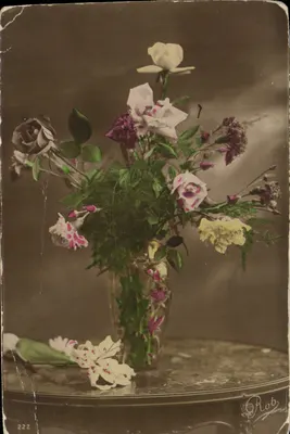 Stara pocztówka Fantaisie Fleurs