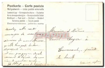 Famiglia in abito invernale sotto un cielo lunare — Buon Anno — Editore: Les Rouen, n° 895 — Verso