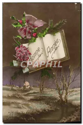 Bonne Année — dekor z hukiem i książkami — Furia 19774