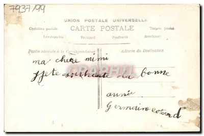 Mulher e criança se beijando — 'Bom Ano' — editor desconhecido, n° 651 — Verso