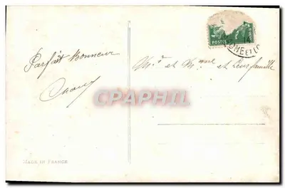 Bonne Année — dekor z hortensji, jasminu i gałęzi świerka — wydawca Faurelle, n° 1755 — Rewers