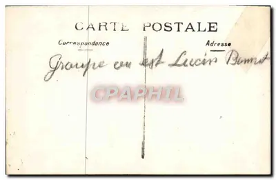 Gruppo di soldati — davanti a un cannone — senza editore né numero visibile — Verso