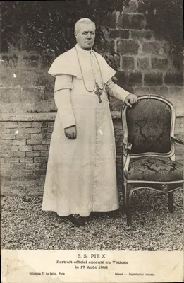Papa Pio X — Retrato oficial no Vaticano — Héliotypie E. La Deley, Paris