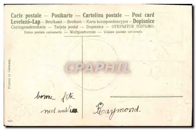 Ofiara serca — dekoracyjna kartka pocztowa — wydrukowana w Niemczech — Rewers
