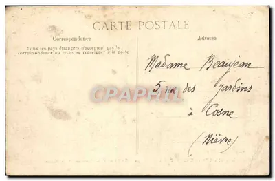 Stara pocztówka Epernay Panorama rzeki Marne — Rewers