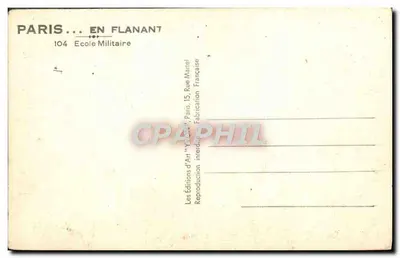 Escola Militar — Paris — Edições d'Art 'Flanant' — Verso