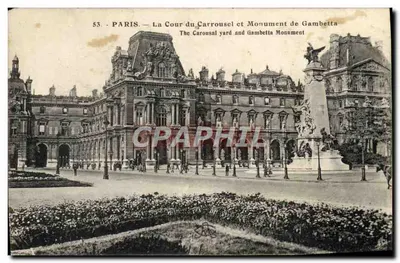 Paris — A Cour do Carrousel e Monumento de Gambetta — Fototipia l'Abailie