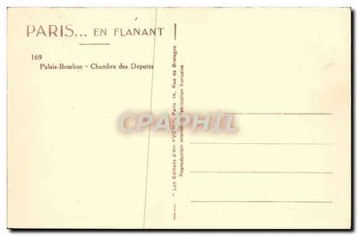 Palácio Bourbon — Sala dos Deputados — Les Éditions d'Art YVCMM, Paris — Verso