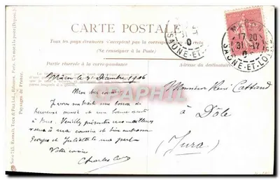 Herfstbos — pad met bomen — Landschappen Tuck & Fils Ltd, Parijs, Serie 745 — Achterkant