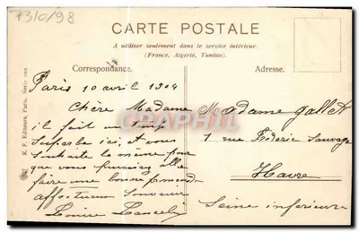 Récolte du blé — Scène de campagne — K.F. Éditeurs, Paris, Série 585 — Verso