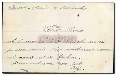 Cena de aldeia nevada — Boa Ano — PC 698 — Verso
