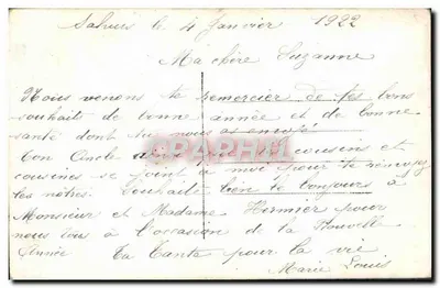 Uśmiechnięta dziewczynka z bukietem kwiatów — Myposotis, nr 213 — Rewers