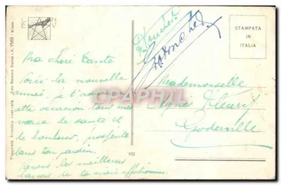 Bilhete postal antigo Fantasia Mulher Cachorro — Verso