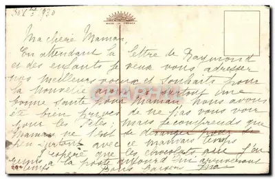 Ramo de mimosa e hortência — Boa Ano 1931 — Marie — Verso