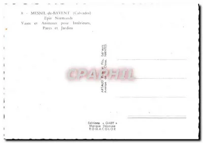Jardim decorado com estátuas de animais — Mesnil-de-Bavent (Calvados) — Edições Gaby — Verso