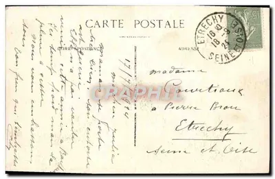 Casa com cerca de ferro forjado — Étrecy, Seine-Maritime — Verso