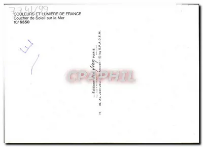 Pôr do sol sobre o mar — Série Cores e Luz da França — Éditions Jean-Jaurès & Arcuelli — Verso