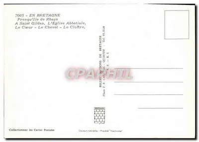 Abbaye Saint-Gildas de Rhuys — klasztor i katedra abbatialna — Éditions de Bretagne — Rewers