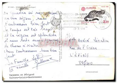 Ruines d'un château — Dordogne — Éditions René M. (N°1048) — Verso