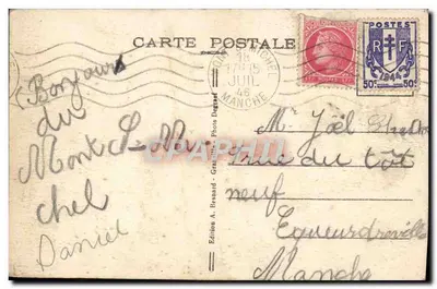 Monte-Santo-Michel — Lado Leste visto da Grève — Edição A. Bernard — Verso