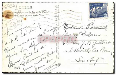 Widok z góry na Porte de Paris — Wydawnictwo Estelle Lavelle & Cie — nr 6956 — Rewers