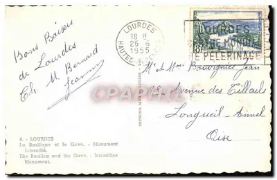 Lourdes — De Basiliek en het Gave — Interallieer Monument — Edities M. D. HENNES - F.A.C. — Achterkant
