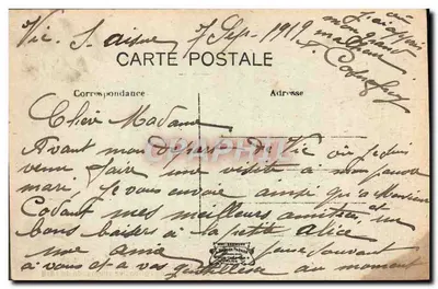 Vic-sur-Aisne — A pequena moinha destruída durante a ofensiva alemã de 1918 — editor Ralli, Paris — Verso
