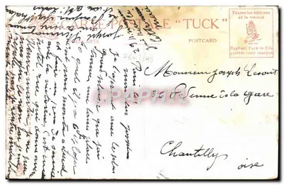 Paris. Bois de Boulogne — cena de passeio a cavalo — editor Tuck — Verso