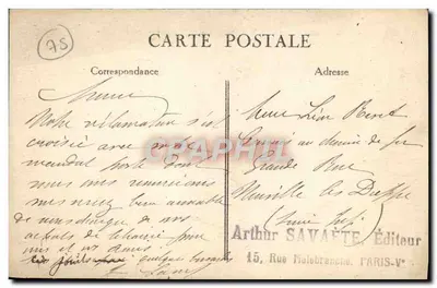 Paryż — Avenue de l'Opéra — Arthur Savaète, wydanie nr 4050 — Rewers