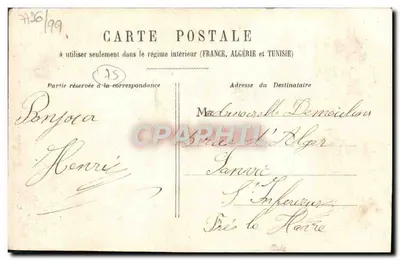 Ministério da Guerra — Paris — H. L. — Verso