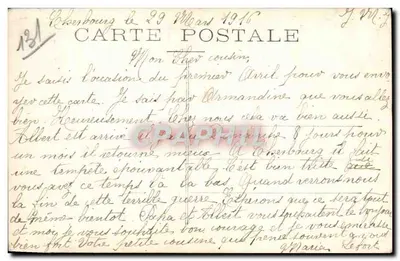 Femme au marché — scène de premier avril — éditeur Perfecta, n° 110 — Verso