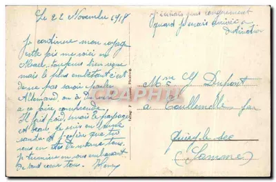 Bilhete postal antigo Pfalzburg Igreja com Post e Monumento Lobau — Verso
