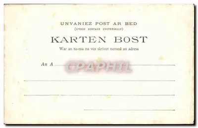 Bretanha — O Barda Bretão Th. Botrel e Sra. Botrel — E.H., edit., St-Brieuc — Verso