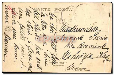 Stara pocztówka Fileuse Bretonne Folklore — Rewers