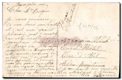 Composição floral com estatueta — editor M. Mauz, n° 628 — Verso