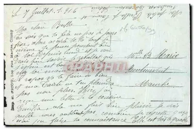 Fleurs et rose — carte de vœux avec texte 'Bonne Fête' — éditeur Mug, n° 811 — Verso