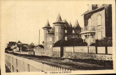 Castelo de Chimay — Visão do castelo com torres — Edição Thonine-Barneville, n°60