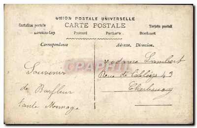 फूलों के टोकरा ले लिए एक महिला — सेंट-जॉर्ज — पेरिस, संख्या 785 — पीछे
