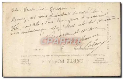 Mulher segurando um cesto de flores — 'Feliz Festa' — Cartão postal — Verso