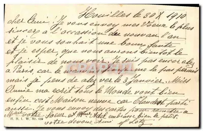 Arranjo de galhos de pinheiro — ligação com um ano — editor H. H. i. W. Nr. 639 — Verso