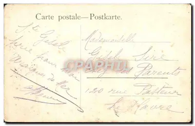 Paesaggio fluviale con canoa — G.M.B. FEC. — Deposito Serie 6154 — Verso