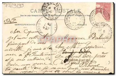 Les Courtisailles — O cortesão beija sua prometida — L. Ravier, editor, Bourg — Verso