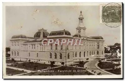 Pernambuco - Faculdade de Direito — bâtiment à dôme et tour, éditeur Impr. Pernambuco