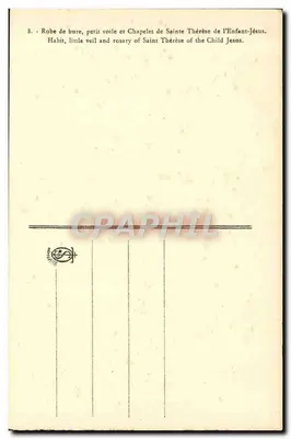Santa Teresita del Niño Jesús — Túnica de bure, velo pequeño y rosario — n°8 — Reverso