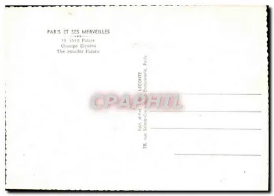 Piccolo Palazzo — Champs-Élysées — Editore LECOMTE, Parigi — Verso