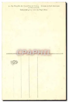 A Capela das Carmelitas de Lisieux — Grupo escultórico dominando o Altar-Mestre — Verso