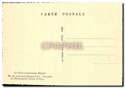 Adam i Ewa — Façada pomnika — Les Cartes du Tarn-et-Garonne Illustré, Albi — Rewers