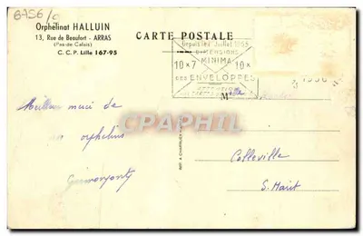 Statue du Père Henri HALLUIN — Fondateur de l'Orphelinat — éditeur IMP. A CHARRUEY — n° 610 — Rewers