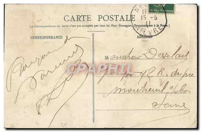 Tarjeta postal antigua Varennes Les Nevers — El castillo de Rocherie — Reverso