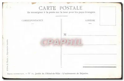 O sequestro de Déjanira — Jardim do Hôtel-de-Ville — Edição H. Tanke — Verso